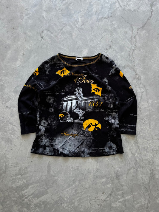 Vintage Women’s Iowa Hawkeyes All Over Print 3/4 Sleeve - XXL